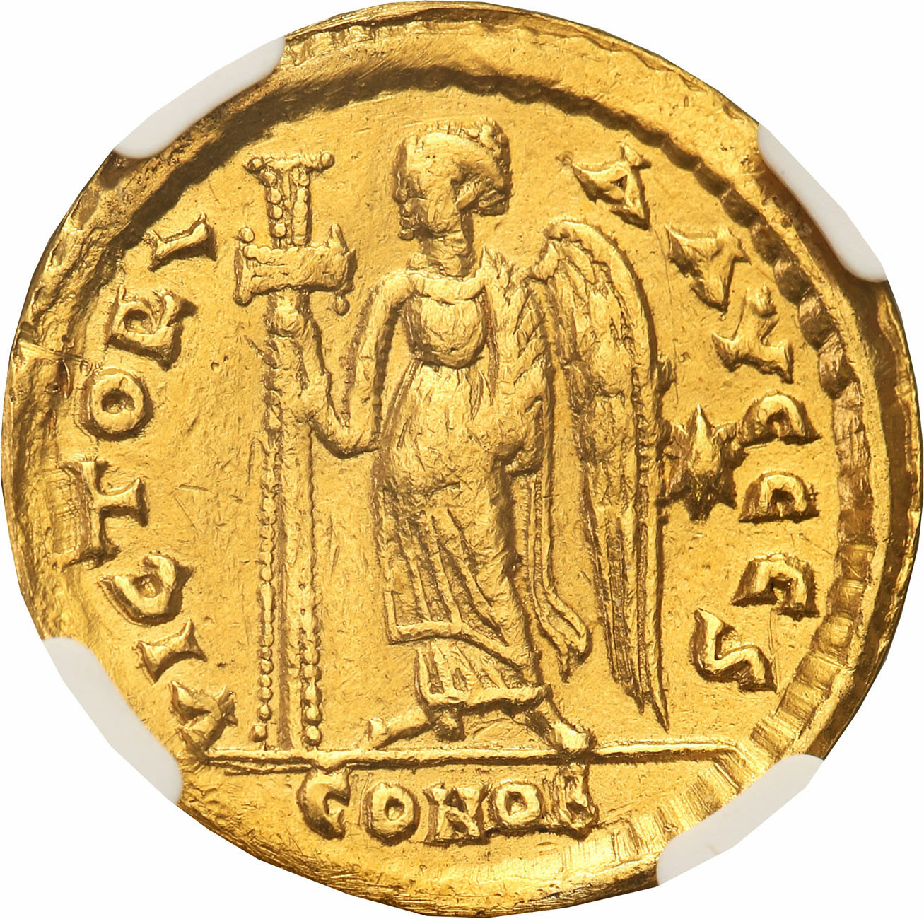 Bizancjum. Anastasius I (491-518). Solidus, Konstantynopol NGC Ch AU 5/5 2/5